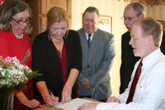 Signing the documents