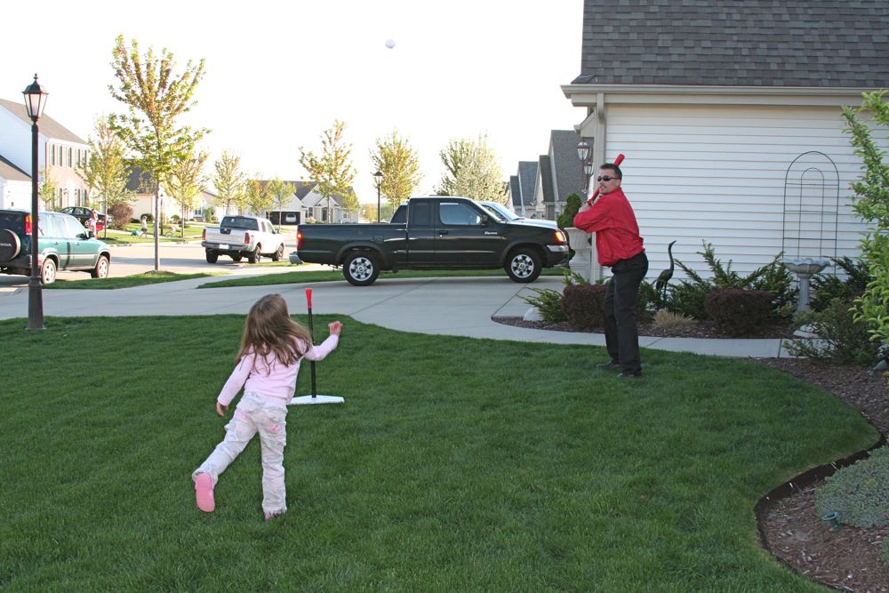 Slow pitch to Dad